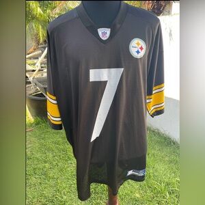 Pittsburgh Steelers Reebok Jersey Mens 2XL Black Ben Roethlisberger NFL Football